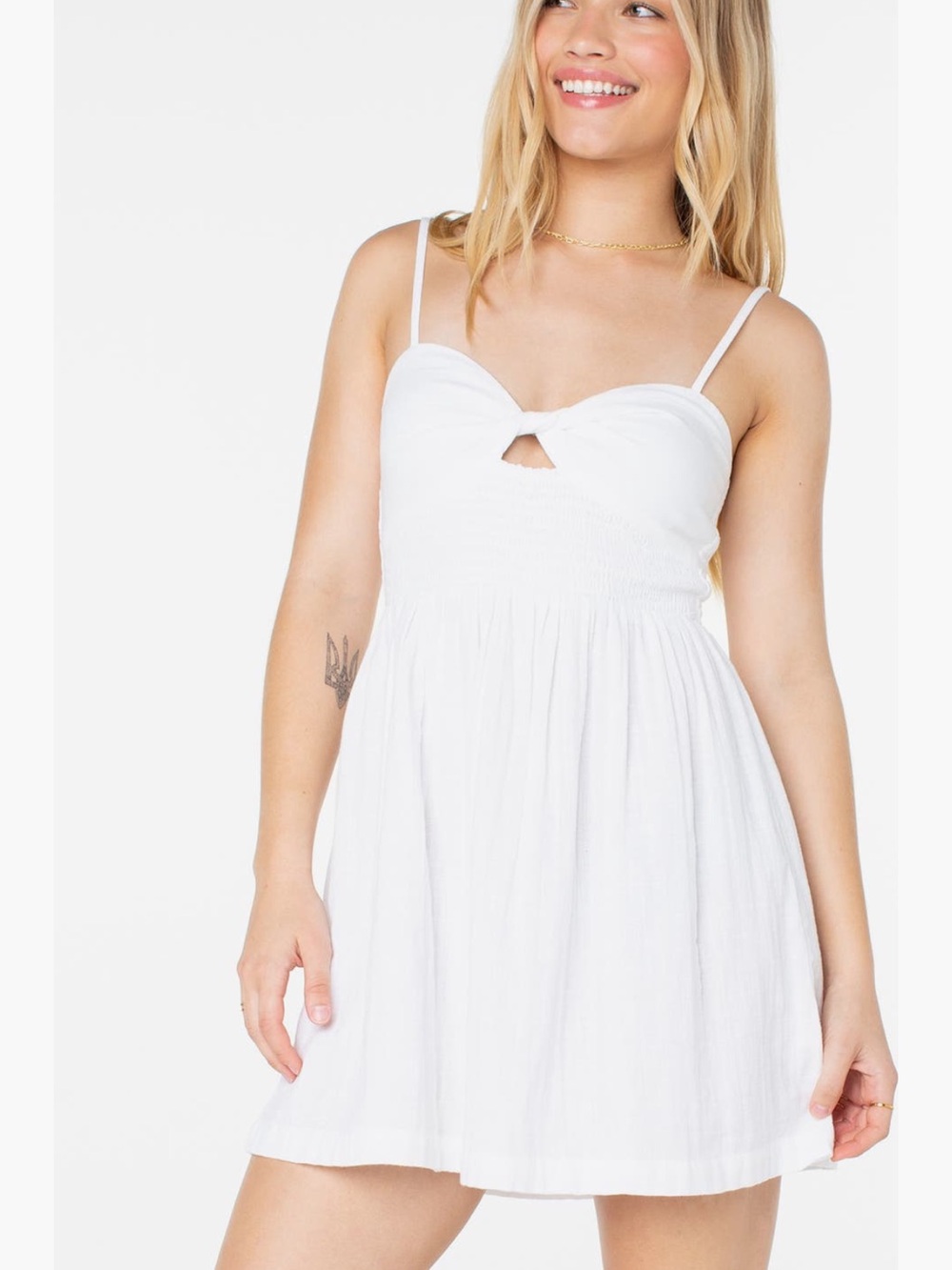 100% cotton Roxy cutout mini dress